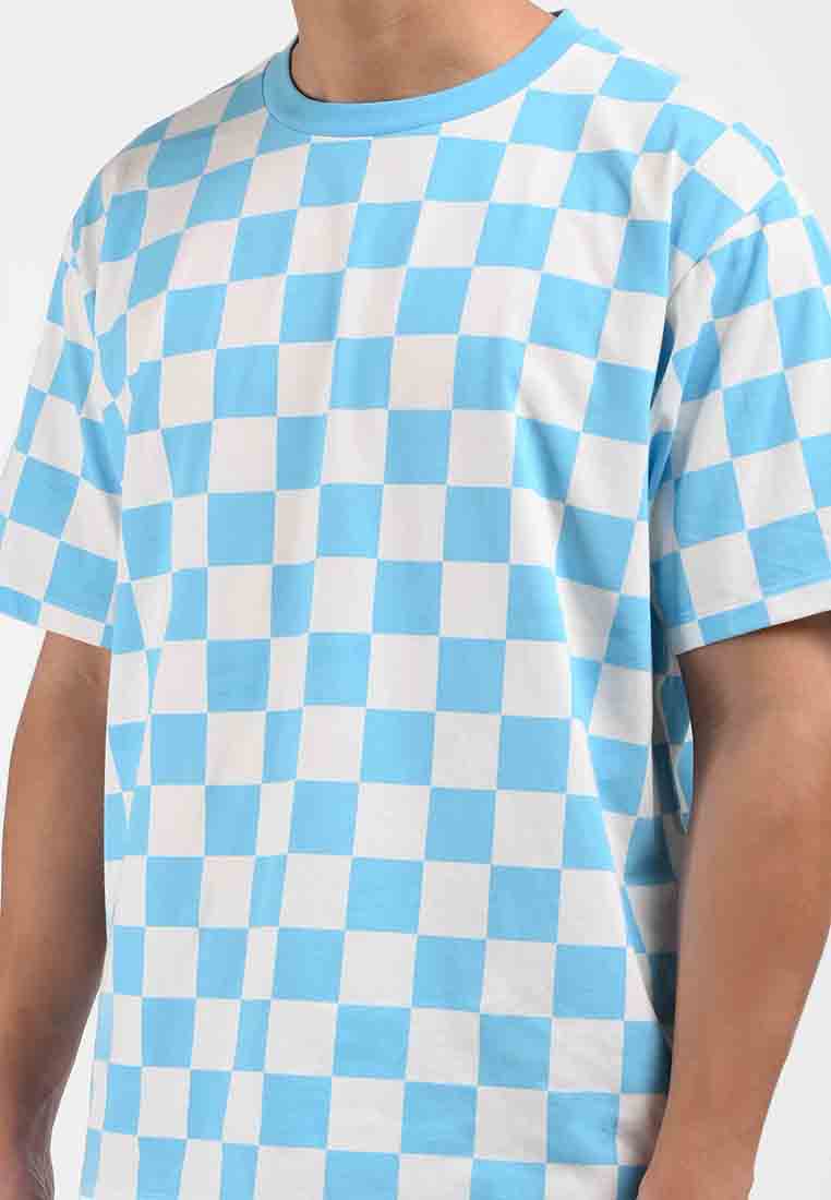 Manzone Kaos Lengan Pendek Pria-BEN 03 -  BLUE WHITE