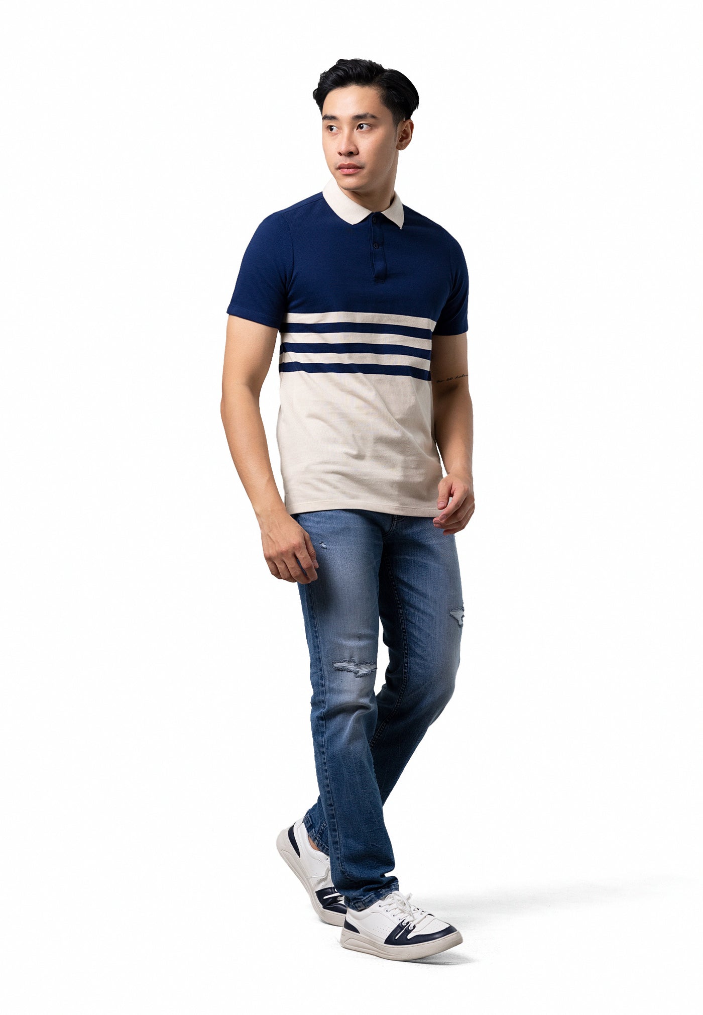 MANZONE Polo Shirt  Pria Lengan Pendek MZY-MACHOP B - NAVY