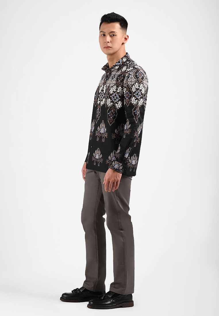 Manzone Kemeja Batik Lengan Panjang Pria GALANDEWA - BLACK