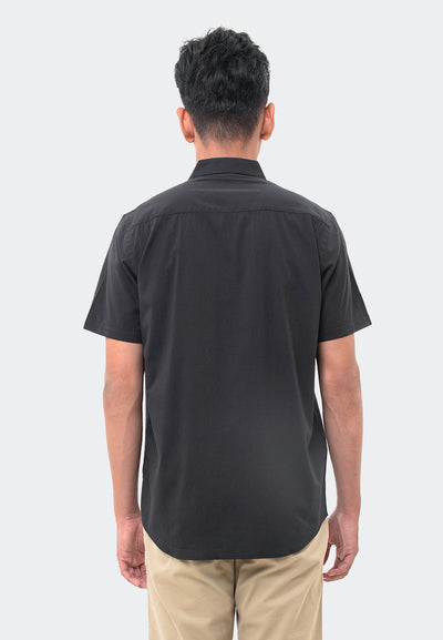 MANZONE Kemeja Pria Lengan Pendek  SALVIO 01-BK - BLACK