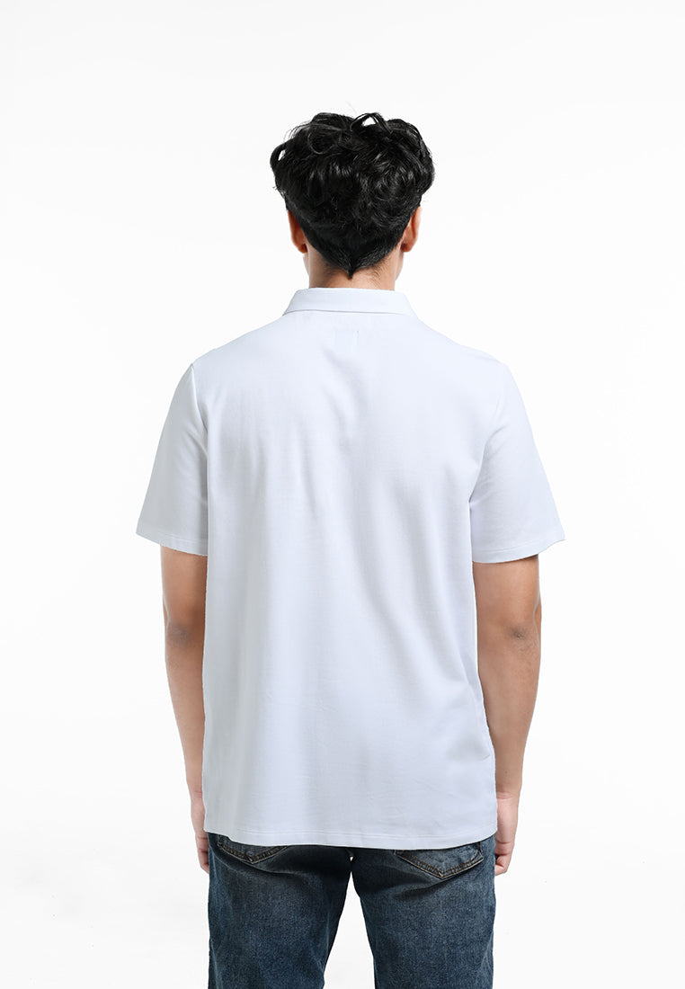 Manzone Kaos Polo Lengan Pendek Pria ZBL-BRADY 01-White