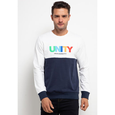 MANZONE Sweater Pria Slim Fit Unity-White