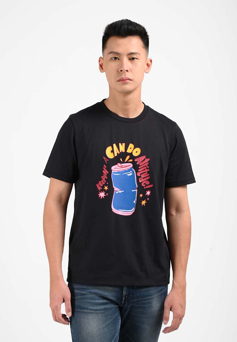 Manzone Kaos Lengan Pendek Pria DINO - Black