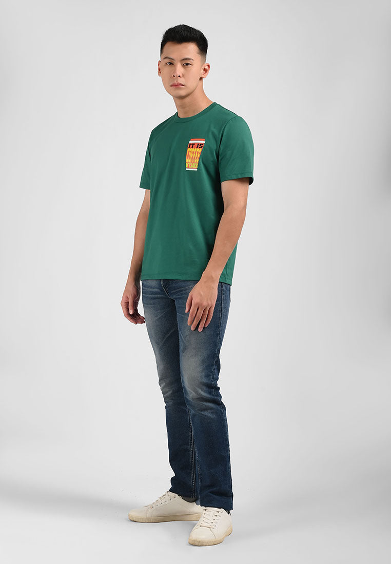 Manzone Kaos Lengan Pendek Pria  ALPHABED - GREEN