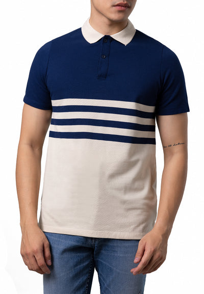 MANZONE Polo Shirt  Pria Lengan Pendek MZY-MACHOP B - NAVY