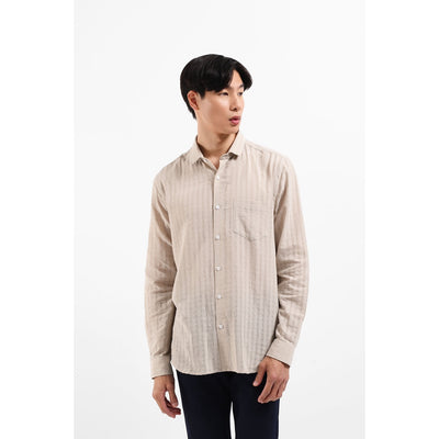 MANZONE Kemeja Lengan Panjang Pria LENDRICK - BEIGE