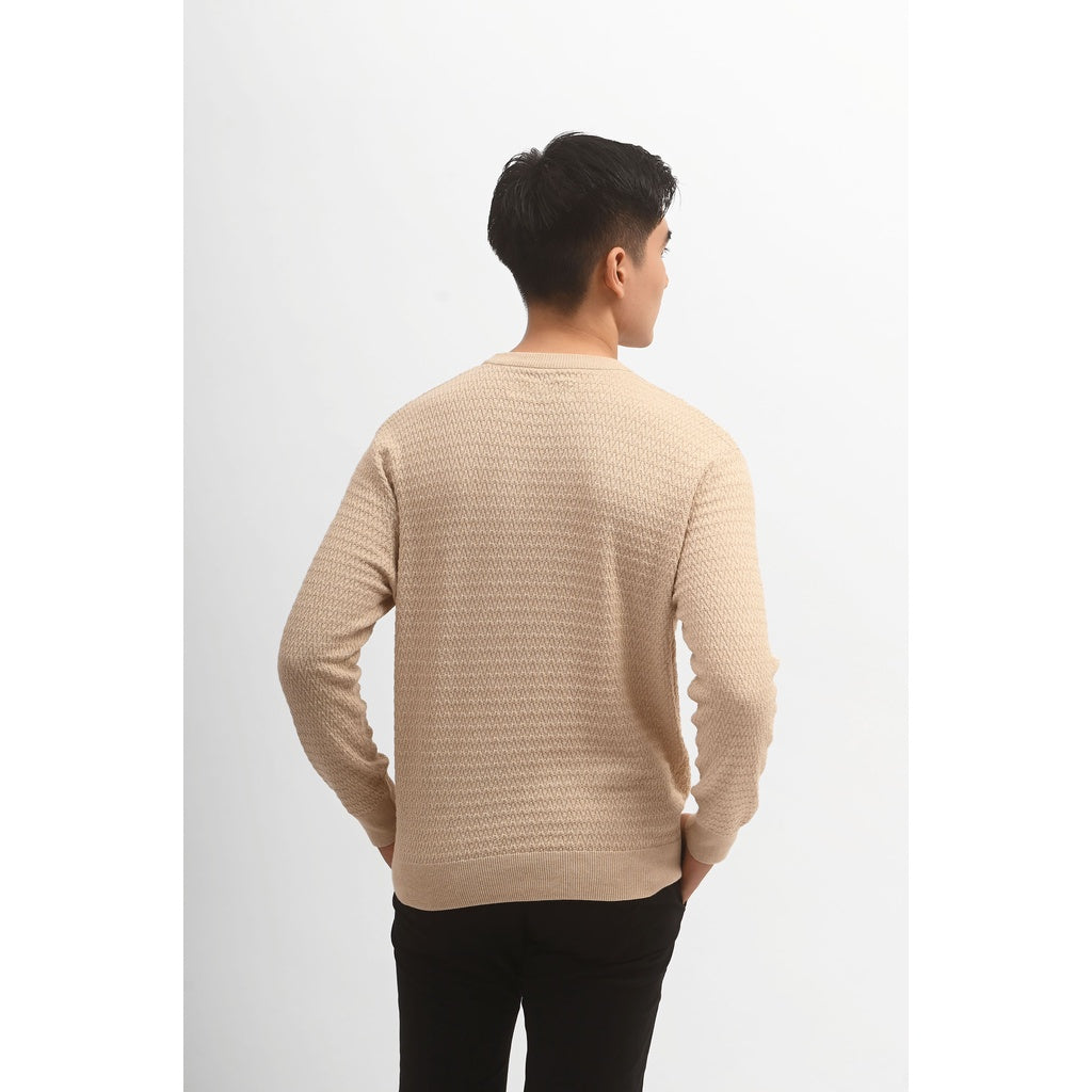 MANZONE Sweater - Knit Pria Lengan Panjang CARLO-BEIGE