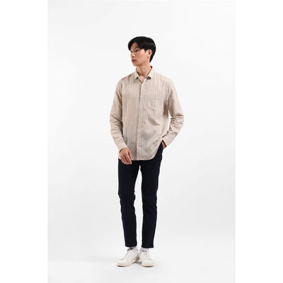 MANZONE Kemeja Lengan Panjang Pria LENDRICK - BEIGE