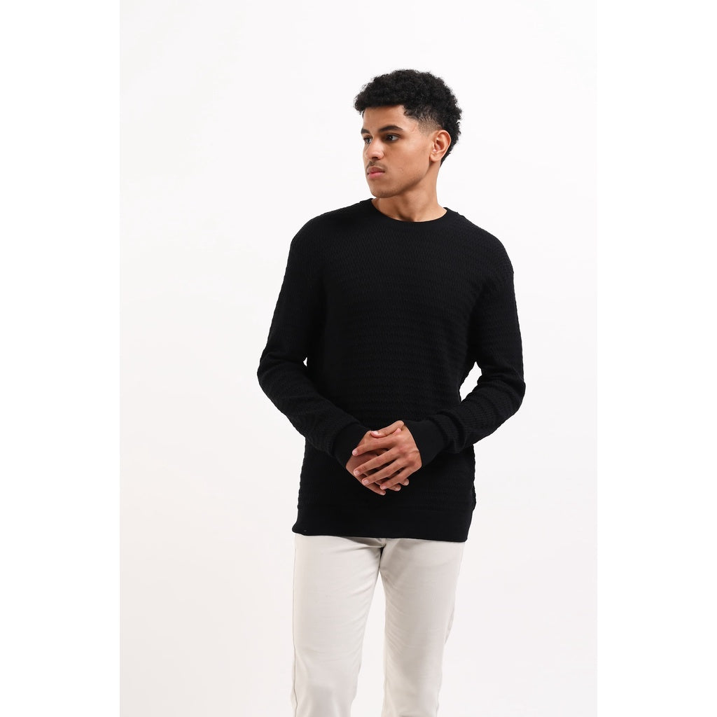 MANZONE Sweater - Knit Pria Lengan Panjang CARLO-BLACK – Manzone Store