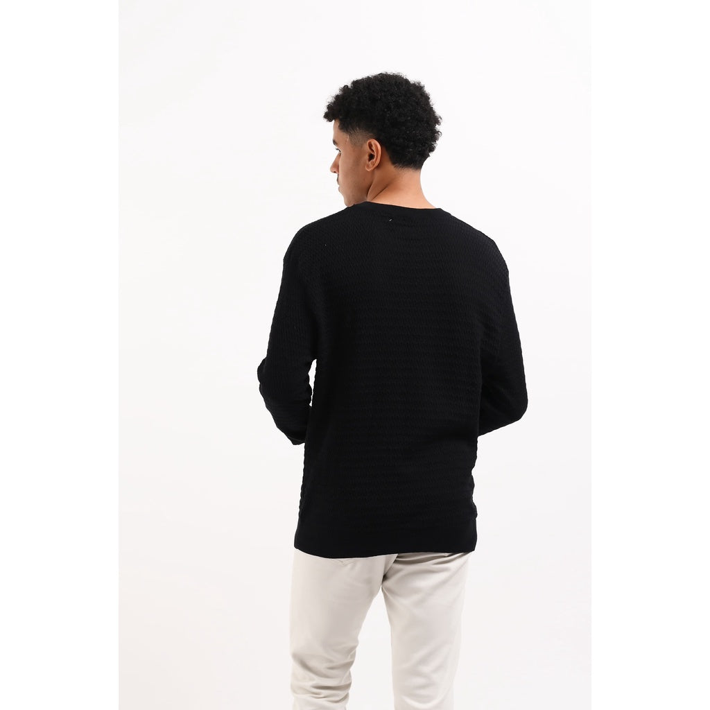 MANZONE Sweater - Knit Pria Lengan Panjang CARLO-BLACK