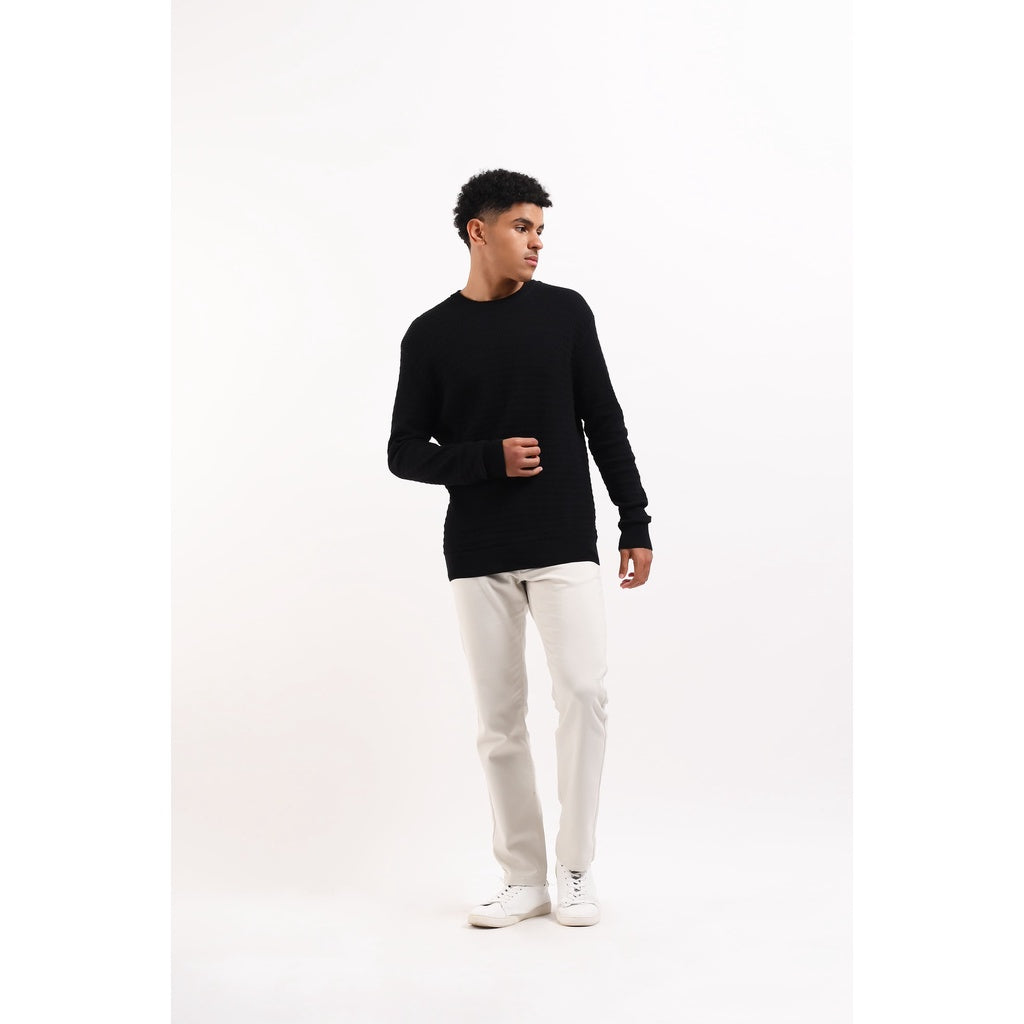 MANZONE Sweater - Knit Pria Lengan Panjang CARLO-BLACK