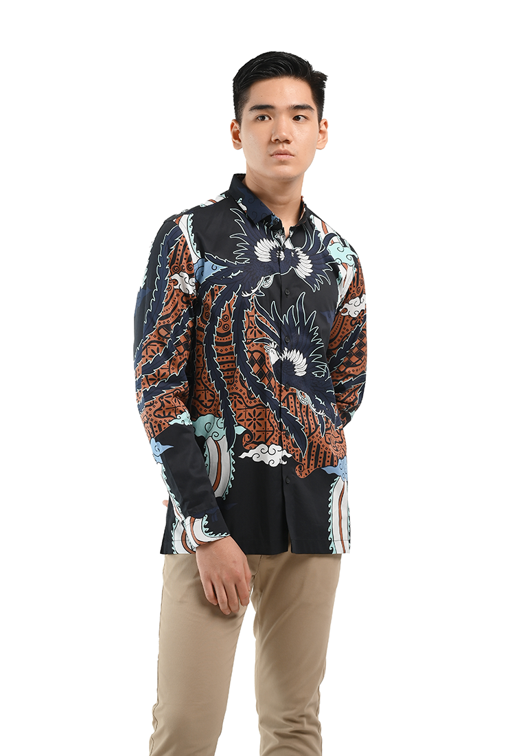 MANZONE Kemeja Batik Pria Lengan Panjang MZB-ATMOJO - BLACK – Manzone Store