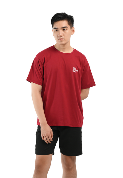 MANZONE Kaos Pria Lengan Pendek MZT-BLANC - MAROON