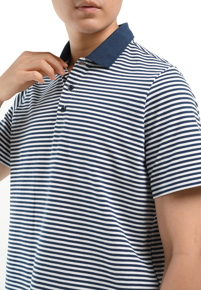 MANZONE Poloshirt Pria Lengan Pendek  FINNLEY-NA - NAVY