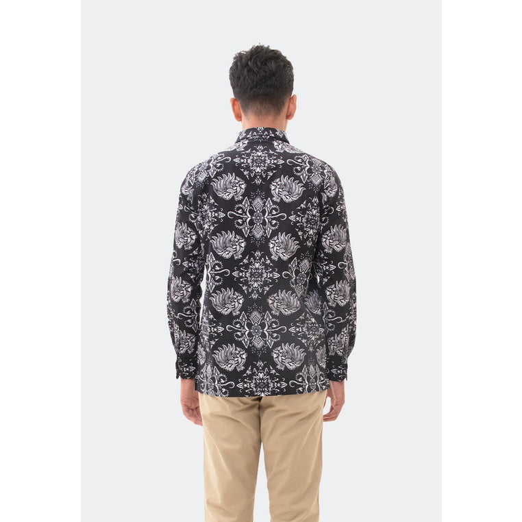 MANZONE Kemeja Batik Lengan Panjang  ANGGADA 03-BLACK