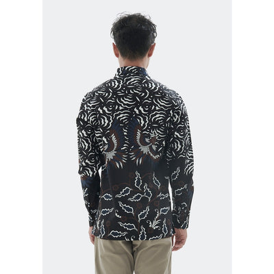 MANZONE Kemeja Batik Lengan Panjang MZB-HADURI - BLACK